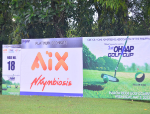OHAAP Golf Cup event signage with AIX sponsorship